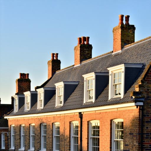 Restored heritage roof on Georgian building